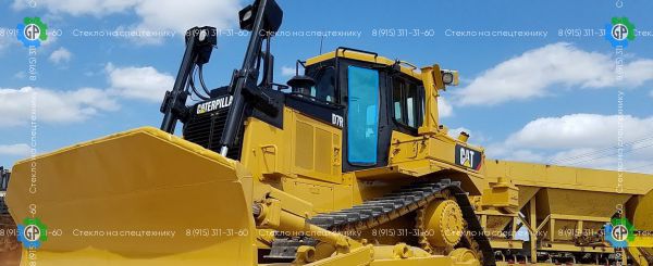 Стекло дверное левое в резинку (закаленное) 125-8254 для Caterpillar D7R