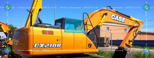 Стекло кузовное правое возле стрелы (закаленное) khn14890 для CASE CX210B