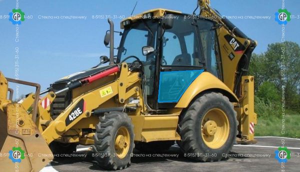 Стекло дверное левое нижнее (закаленное) 2059588 для Caterpillar 428E (2006 год), 432E (2006 год), 434E (2006 год), 444E (2006 год)