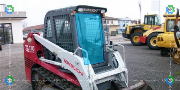 Стекло лобовое (закаленное) для Takeuchi TL130, TL140, TL150