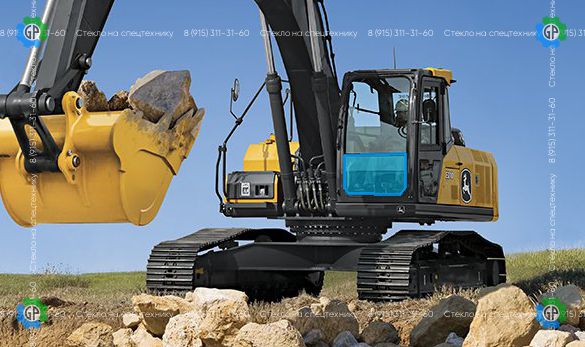 Стекло лобовое нижнее (триплекс) для John Deere E210LC, E240LC, E260LC, E300LC, E330LC, E360LC