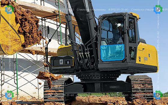 Стекло лобовое нижнее (триплекс) для John Deere 200LC, 240LC, 260LC, 300LC, 330LC, 360LC
