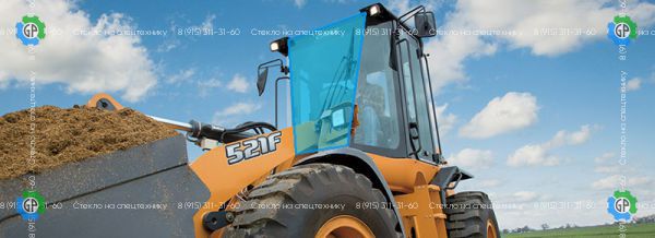 Стекло лобовое средние (закаленное) для CASE 521E, 521F