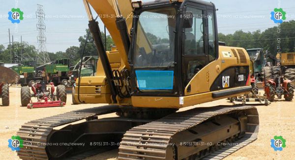 Стекло лобовое нижнее (закаленное) (полукруг сверху) 252-1245/282-6536 для Caterpillar 312D2L, 319DLN, 320D, 320DL, 320DLN, 324DL, 325DL, 329DL, 336DL, M313D (2007 год), M315D, M318C (2000 год)
