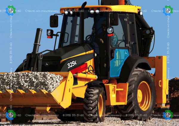 Стекло дверное левое нижнее (закаленное) для John Deere 325K