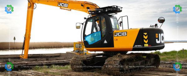 Стекло дверное левое нижнее (закаленное) 333/j3902 333/e2050 333j3902 333e2050 для JCB JS 160 (2010 год), JS 180 (2010 год), JS 200 (2010 год), JS 220 (2010 год), JS 330 (2010 год)