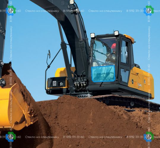 Стекло лобовое нижнее (закаленное) для John Deere E210LC, E240LC, E260LC, E300LC, E330LC, E360LC