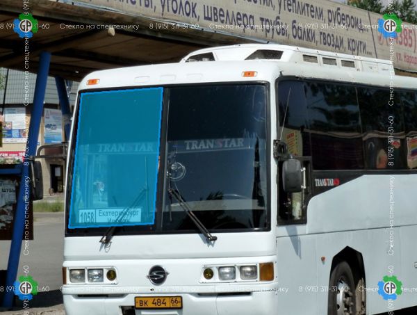 Стекло лобовое для Ssang Young Transstar прав. (без полосы) Размер 1177*1550