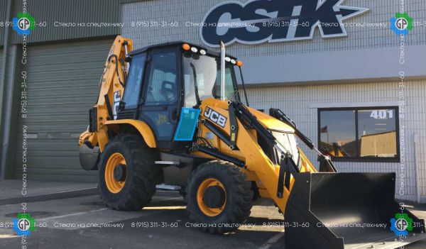 Стекло лобовое правое нижнее (триплекс) для JCB 3CX (индийская сборка) (2015 год), 4CX (индийская сборка) (2015 год)