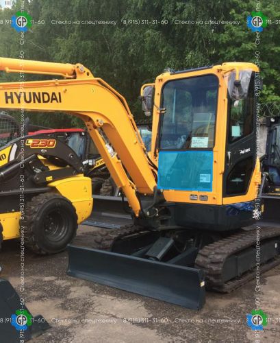 Стекло лобовое нижнее (закаленное) для Hyundai Robex 35Z-9