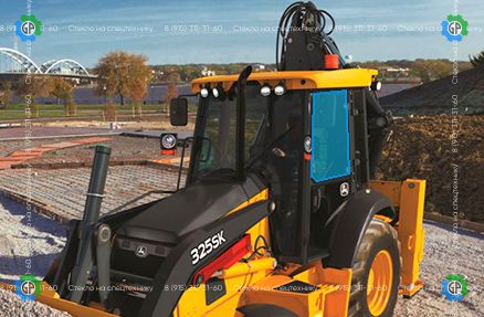 Стекло дверное левое верхние (закаленное) для John Deere 315SK, 325SK