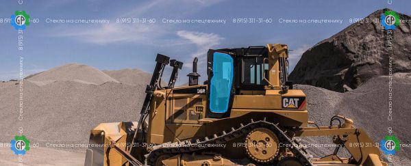 Стекло дверное левое (в резинку) (закаленное) для Caterpillar D6R