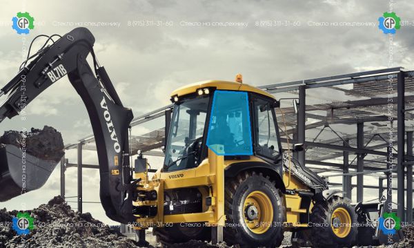 Стекло кузовное заднее правое с отверстиями под ручку (закаленное) для Volvo BL61 (2009 год), BL71 (2009 год)