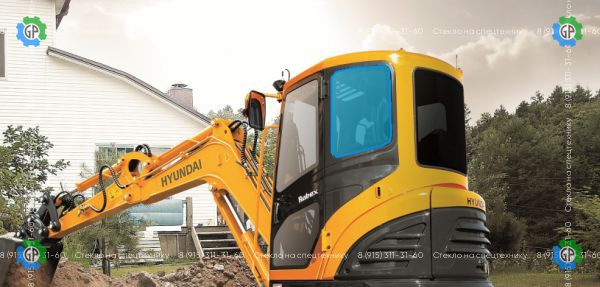 Стекло кузовное заднее левое (закаленное) для Hyundai Robex 35Z-9