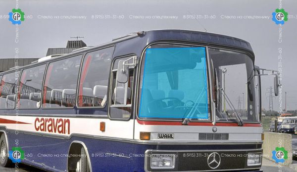 Стекло лобовое для Mercedes O 303 прав. (без полосы) Размер (1976 год)