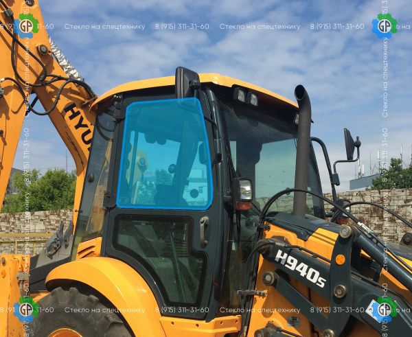 Стекло дверное правое верхнее (закаленное) 71u6-20633 для Hyundai H940S