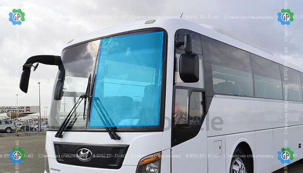 Стекло лобовое для Hyundai Universe Luxury лев. Размер 1400*1220 (2007 год)