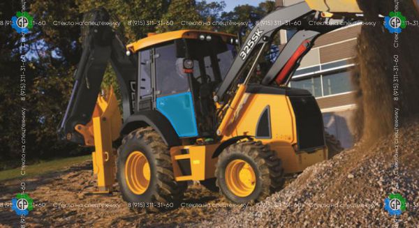 Стекло дверное правое нижнее (закаленное) для John Deere 315SK, 325SK