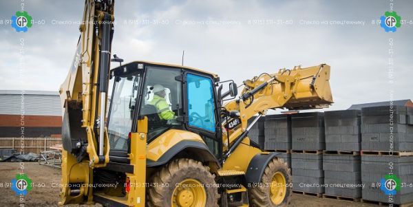 Стекло дверное правое верхнее (закаленное)382-2274 для Caterpillar 428F2 (2017 год), 432F2 (2017 год), 434F2 (2017 год), 444F2 (2017 год)