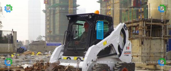Стекло боковое левое подвижная форточка (закаленное) для Bobcat S16, S18