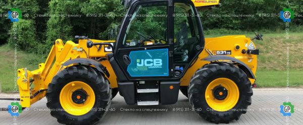 Стекло дверное левое нижнее (закаленное) 827/80200 82780200 для JCB Loadall 531-70, Loadall 540-140, Loadall 540-170