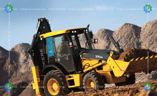 Стекло кузовное правое открываемое (закаленное) для John Deere 315SK, 325SK