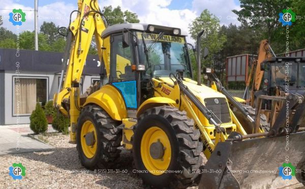 Стекло дверное нижнее правое (закаленное) 85801624 для New Holland LB115