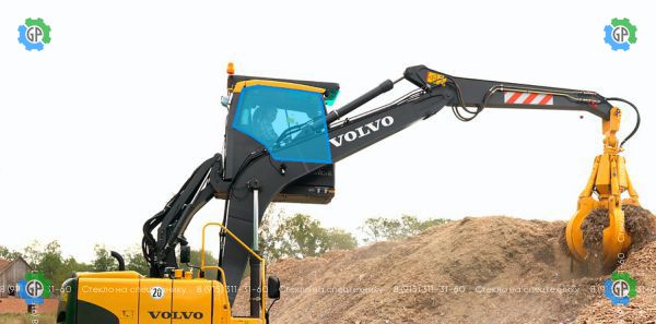 Стекло правое возле стрелы (закаленное) 11205297 для Volvo EC160 (2010 год), EC210CL (2010 год), EC250DL (2010 год), EW140C (2010 год), EW140D (2010 год), EW160C (2010 год), EW160D (2010 год), EW180C (2010 год), EW180D (2010 год)