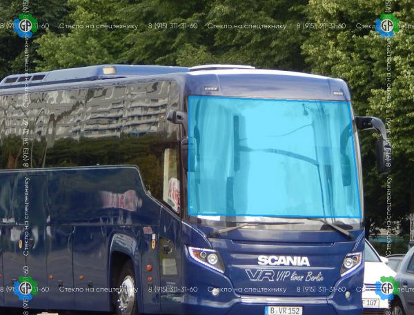 Стекло лобовое для Scania Touring (без полосы) Размер 2728*1831