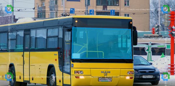 Стекло лобовое для MAN A72 , A74 Lions Classic , 263 / Yutong 6118 рейсоуказатель (без полосы) Размер 2752*1569