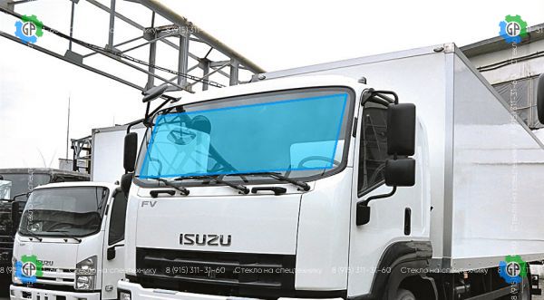 Стекло лобовое для ISUZU FVR 34 / Forward (правый руль) (3 щетки) (08-) Размер 2151*802