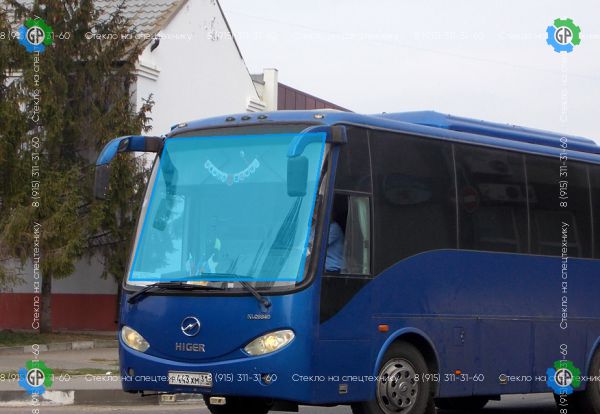 Стекло лобовое для King Long 6840 Размер 2454*1738