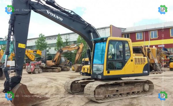 Стекло лобовое верхнее (закаленное) для Volvo EC140LC