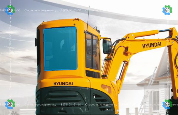 Стекло заднее (закаленное) для Hyundai Robex 35Z-9