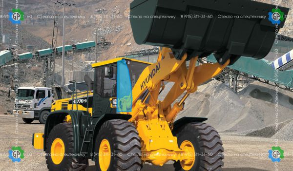 Стекло лобовое правое (закаленное) 71lm-26032 71lm-26022 для Hyundai HL770-9s, HL780-9s