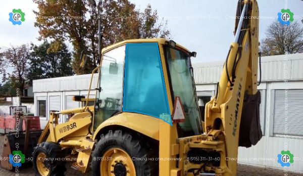 Стекло кузовное заднее левое (закаленное) 312605714 для Komatsu WB93R-2 (1997 год), WB97R-2 (1997 год)