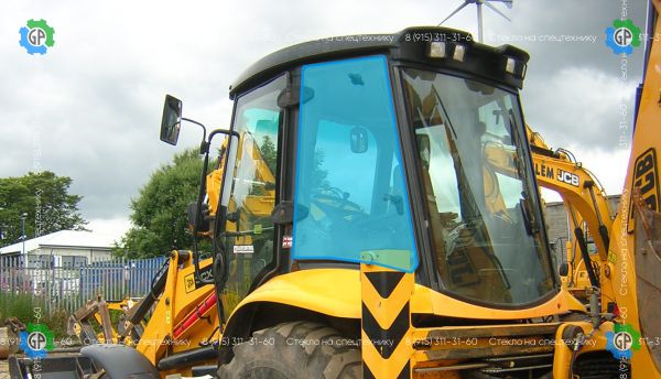 Стекло кузовное заднее левое (гнутое) (закаленное) 827/80149 для JCB 3CX (2003 год), 4CX (2003 год)