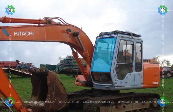 Стекло лобовое верхнее (триплекс) для Hitachi EX100-3, EX120-3, EX200-3, EX300-3