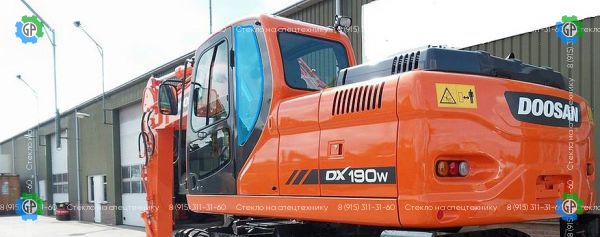 Стекло кузовное заднее левое (закаленное) для Doosan DX190W, DX225, DX300 NLCV