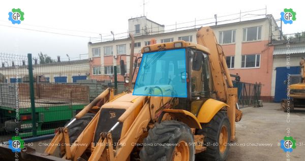 Стекло лобовое (вариант номер 2) (высота 109.5) (триплекс) для JCB 3CX (1997 год), 4CX (1997 год)
