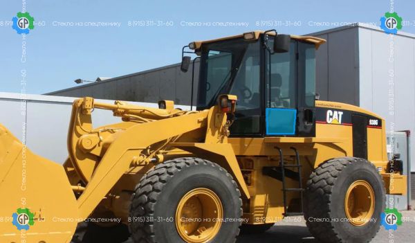 Стекло дверное левое нижнее (закаленное) для Caterpillar 938G