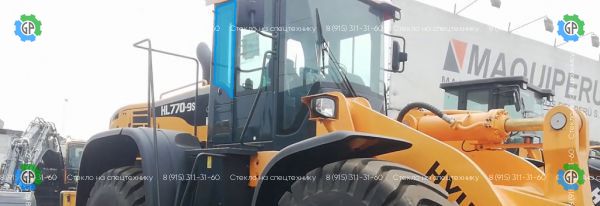 Стекло кузовное правое (закаленное) для Hyundai HL770-9s, HL780-9s