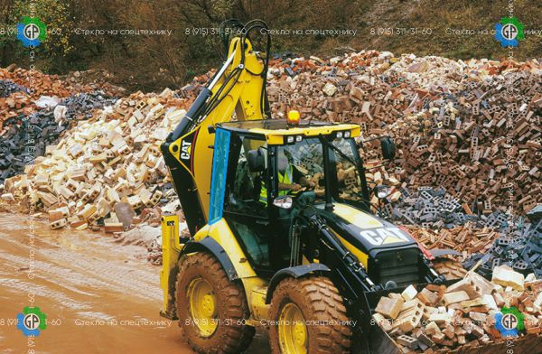 Стекло кузовное заднее правое (цельное) (закаленное) 2059608 для Caterpillar 428E (2006 год), 432E (2006 год), 434E (2006 год), 444E (2006 год)