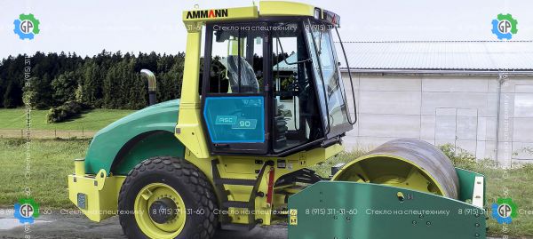 Стекло дверное правое нижнее (закаленное) для Ammann ASC 120, ASC 200, ASC 90