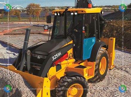 Стекло дверное левое нижнее (закаленное) для John Deere 315SK, 325SK