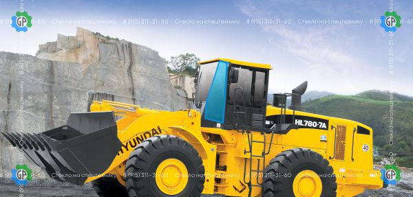 Стекло лобовое левое (триплекс) для Hyundai HL770-7a, HL780-7a