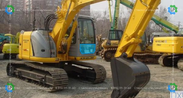 Стекло лобовое нижнее (закаленное) для New Holland E135BSR
