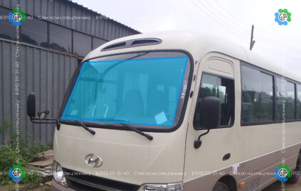 Стекло лобовое для Hyundai Real (без полосы) Размер 1881*1359 (2007 год)