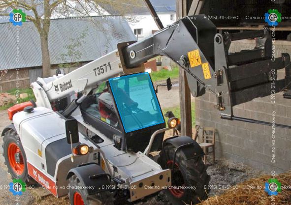 Стекло лобовое (закаленное) для Bobcat T3571, T3571L