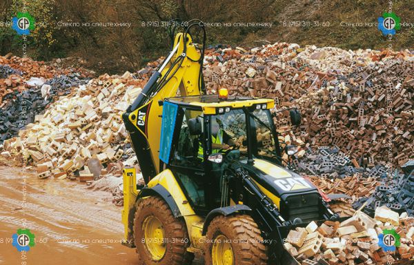 Стекло кузовное заднее правое нижнее (закаленное) для Caterpillar 428E (2006 год), 432E (2006 год), 434E (2006 год), 444E (2006 год)